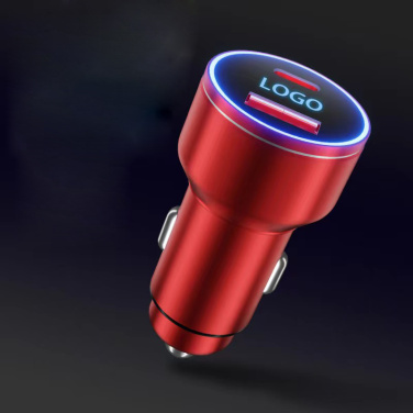 Logo trade corporate gifts picture of: Car charger with enlighted logo for engraving