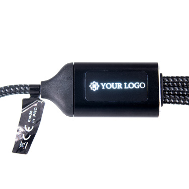 Logo trade promotional products image of: 3 in 1 cable with elighted logo Pierre Cardin