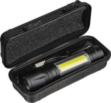 Logo trade promotional merchandise image of: Rechargeable flashlight Tokyo