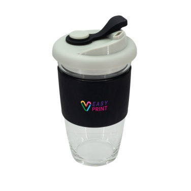 Logo trade promotional merchandise image of: Glass coffee cup 424 ml