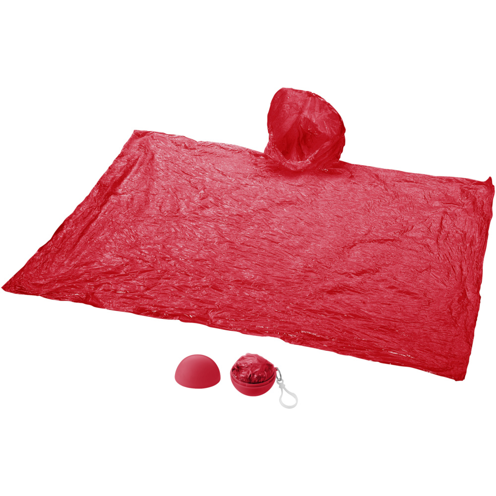 Logo trade promotional gifts picture of: Xina rain poncho in storage ball with keychain