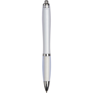 Logo trade business gifts image of: Curvy ballpoint pen with frosted barrel and grip