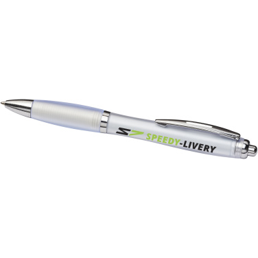 Logo trade promotional items image of: Curvy ballpoint pen with frosted barrel and grip