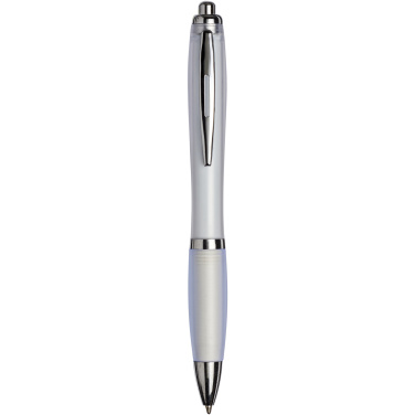 Logo trade advertising product photo of: Curvy ballpoint pen with frosted barrel and grip