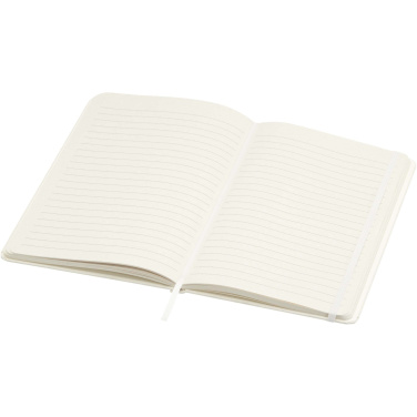 Logo trade promotional merchandise photo of: Bass A5 recycled hard cover notebook with lined pages