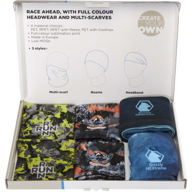 Logo trade promotional giveaways picture of: Sublimation headwear sample box