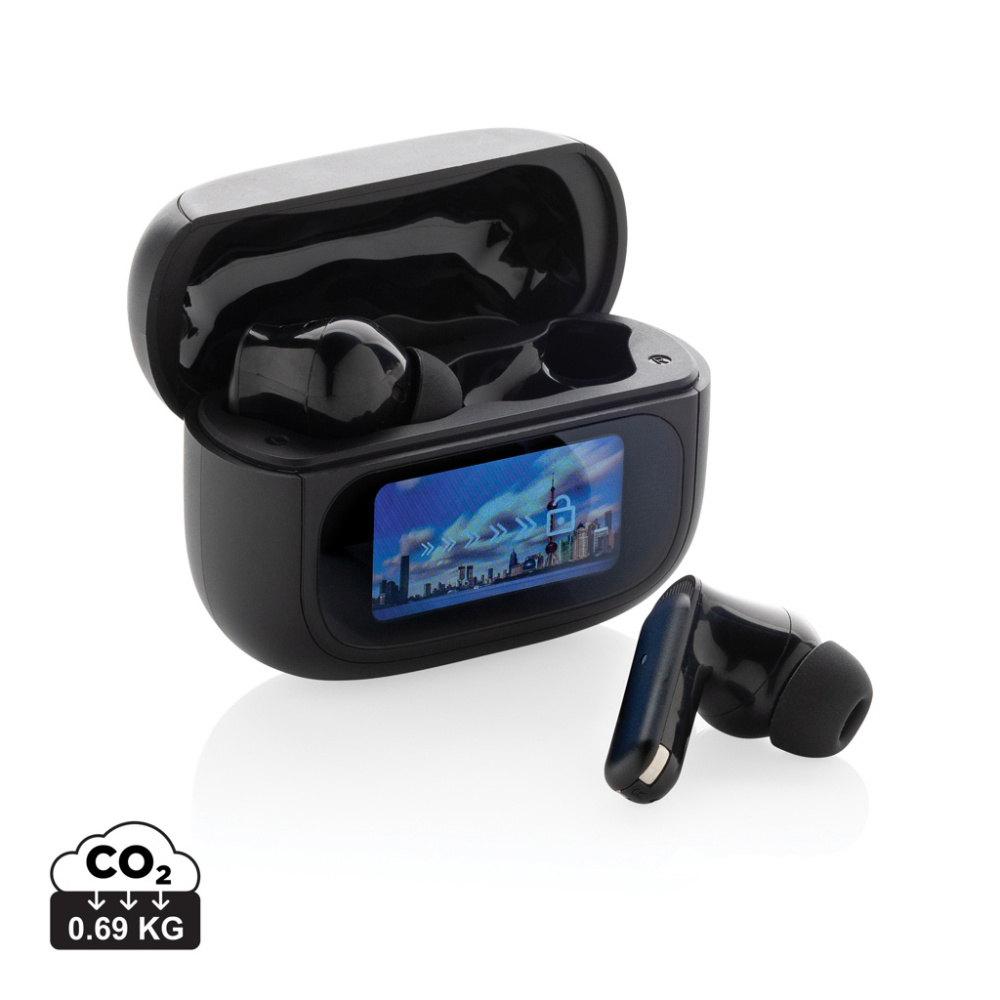 Logo trade advertising products picture of: Airtune RCS recycled plastic ANC earbuds with touch screen