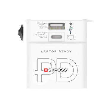 Logo trade promotional gift photo of: SKROSS World Travel Adapter MUV 65W PD with USB C Cable