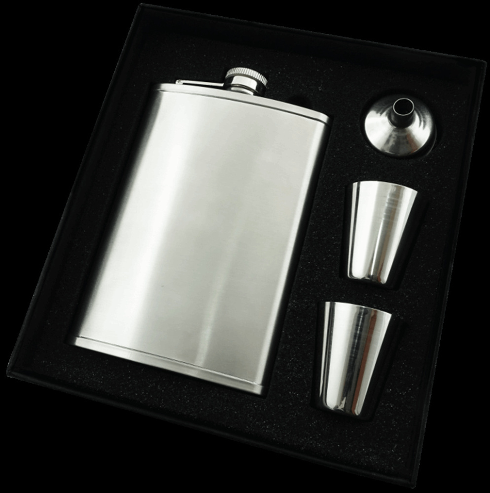 Logo trade promotional items picture of: Hip flask Set 92203600