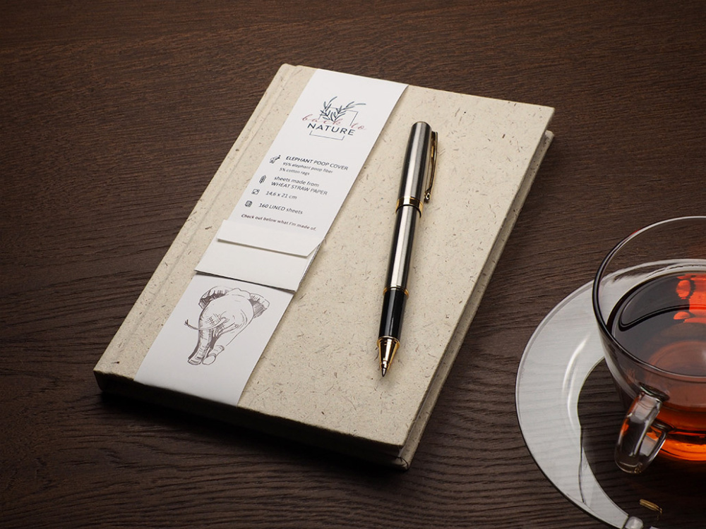 Logotrade promotional item picture of: Recycled Elephant Poo Notebook 209734400