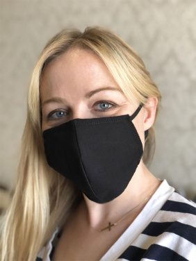 Logotrade advertising products photo of: BLACK-BLACK cotton face mask 140116500