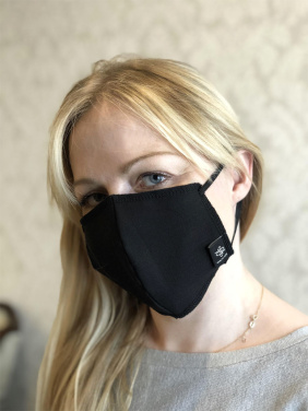 Logotrade promotional items photo of: BLACK-BLACK cotton face mask 140116500