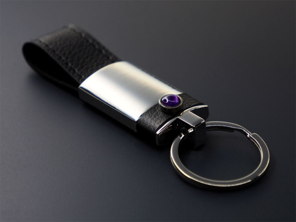 Logo trade promotional merchandise photo of: Amethyst Keyring 1296095