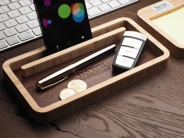 Logo trade promotional giveaways image of: Wooden desk organiser 1852292