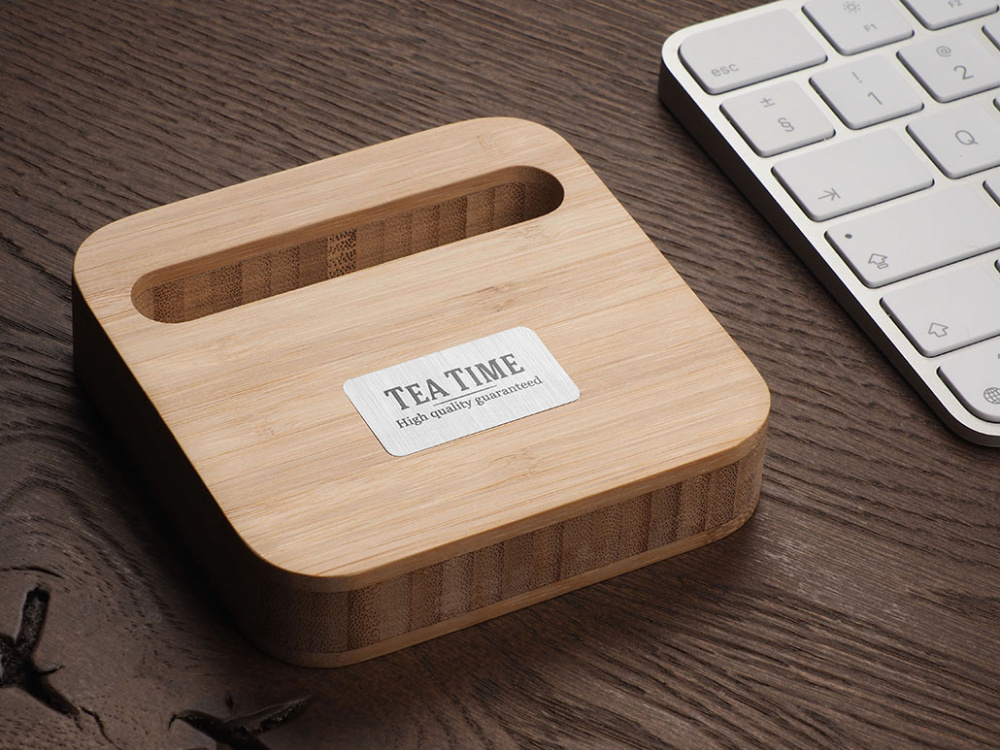 Logo trade promotional gifts picture of: Wooden telephone stand 1848292