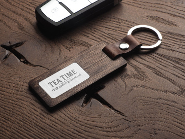 Logo trade promotional gift photo of: Wooden keyring 1853121