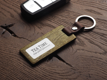 Logo trade promotional gift photo of: Wooden keyring 1853121