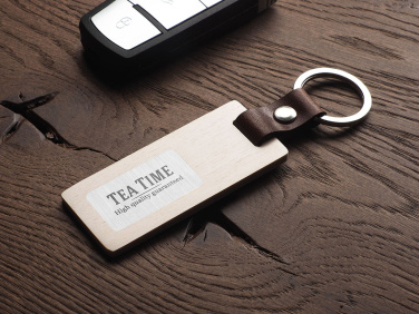 Logo trade promotional merchandise image of: Wooden keyring 1853121