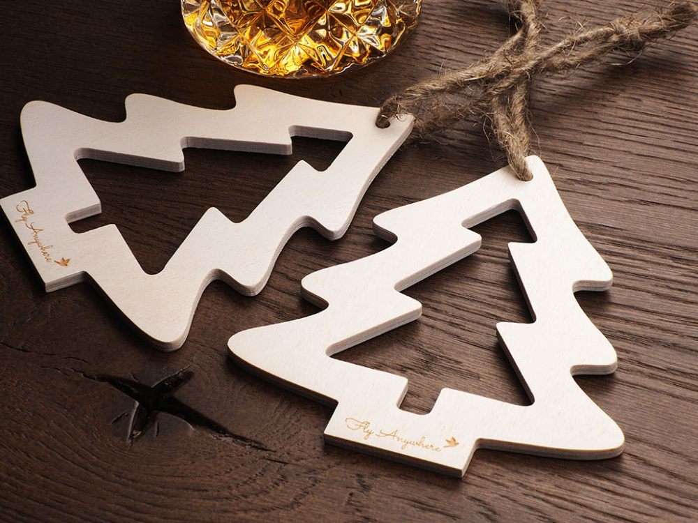 Logo trade promotional gift photo of: Wooden Christmas Decoration 1855121