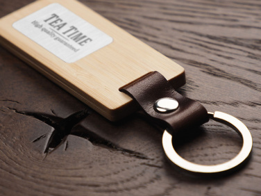 Logo trade promotional merchandise image of: Wooden keyring 1853292