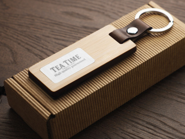 Logo trade promotional products image of: Wooden keyring 1853292