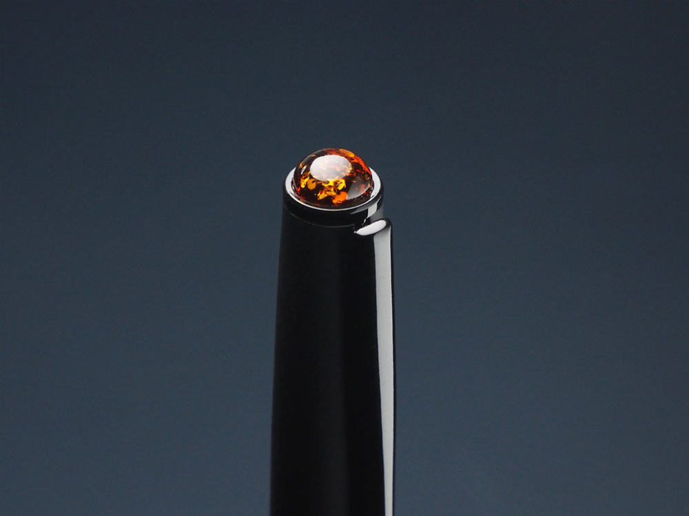 Logo trade promotional gifts picture of: Ball pen with AMBER stone 2070036