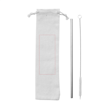 Logo trade promotional gifts image of: Reusable 1 piece ECO Straw Set stainless-steel straw