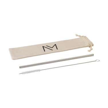 Logotrade promotional gift image of: Reusable 1 piece ECO Straw Set stainless-steel straw