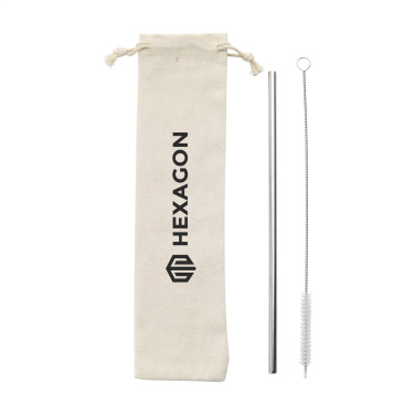 Logotrade advertising product image of: Reusable 1 piece ECO Straw Set stainless-steel straw