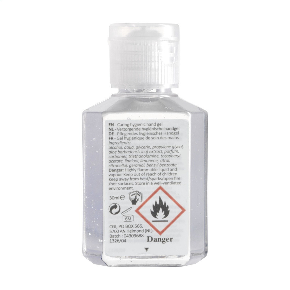 Logo trade promotional item photo of: Caring Hygienic Hand Gel 30 ml