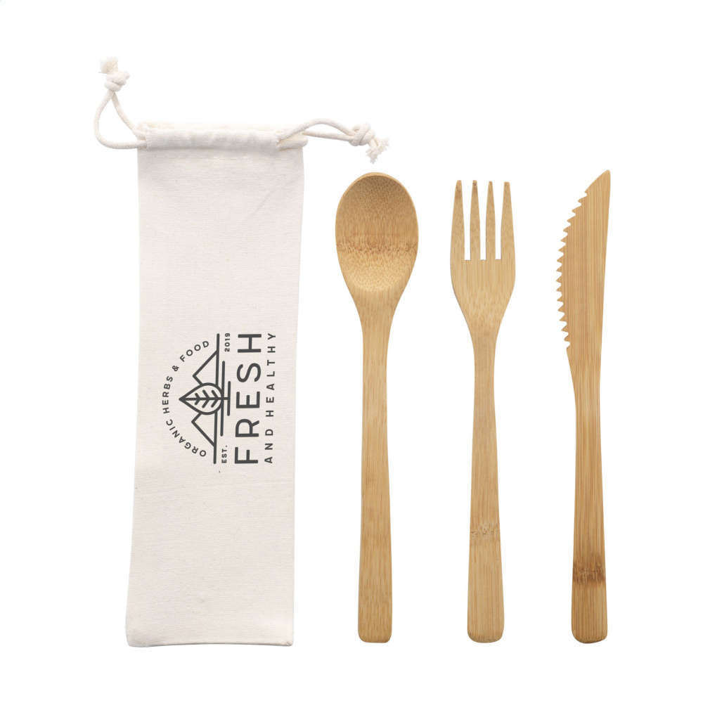 Logo trade business gift photo of: Bambu Cutlery Set