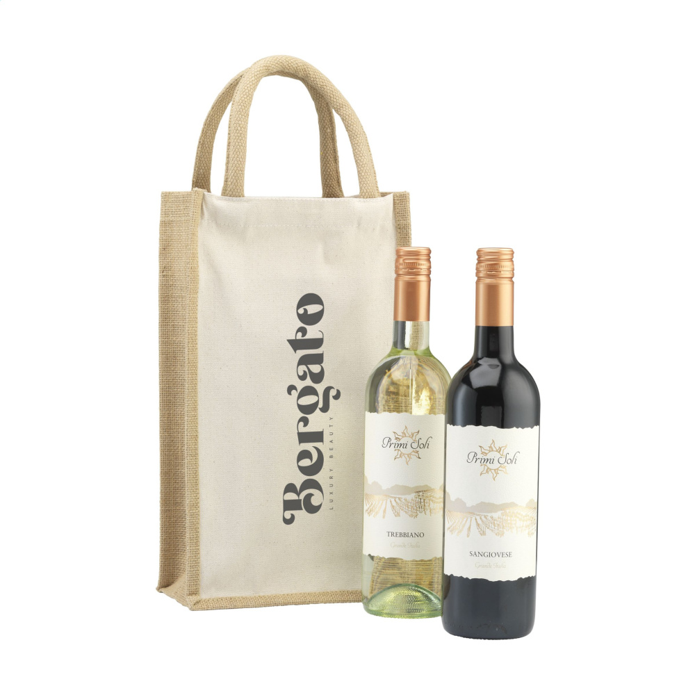 Logo trade advertising products picture of: Jute Canvas Double Wine Bag