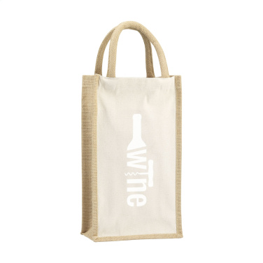 Logotrade promotional giveaway picture of: Jute Canvas Double Wine Bag