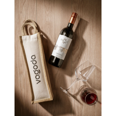 Logotrade business gifts photo of: Jute Canvas Wine Bag