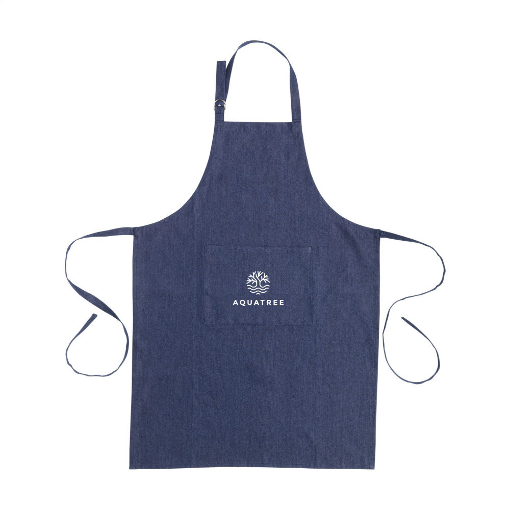 Logotrade promotional item image of: Apron GRS Recycled Denim (220 g/m²)