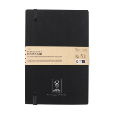 Logo trade corporate gift photo of: Bamboo Journal Naked Spine Paper Notebook Black A5