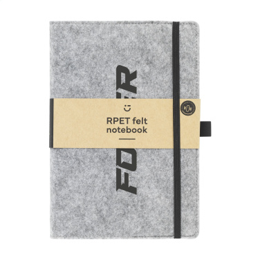 Logo trade corporate gifts image of: Felty GRS RPET Paper Notebook A5