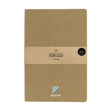 Logo trade promotional items image of: Paper Notebook GRS Washable Kraft Cover A5