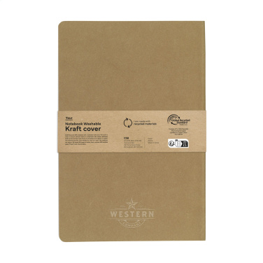 Logo trade advertising product photo of: Paper Notebook GRS Washable Kraft Cover A5