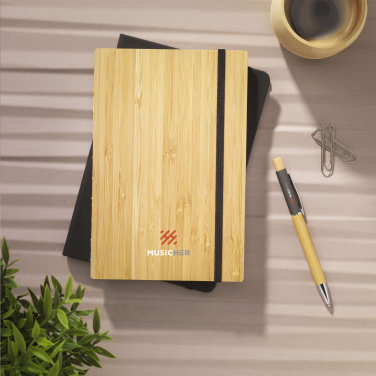 Logotrade promotional item image of: Bamboo Journal Naked Spine Paper Notebook A5