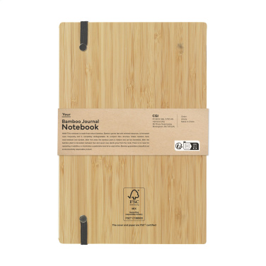 Logo trade corporate gifts image of: Bamboo Journal Naked Spine Paper Notebook A5