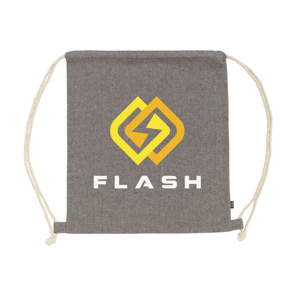 Logo trade promotional gift photo of: GRS Recycled Cotton PromoBag (180 g/m²) backpack