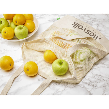 Logo trade promotional giveaways image of: Natura Organic Mesh Shopper (180 g/m²) shopping bag