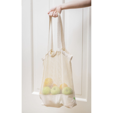 Logo trade business gifts image of: Natura Organic Mesh Shopper (180 g/m²) shopping bag