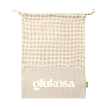 Logotrade promotional products photo of: Natura Organic GOTS Mesh Bag (120 g/m²) fruit bag