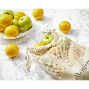 Logo trade business gifts image of: Natura Organic GOTS Mesh Bag (120 g/m²) fruit bag