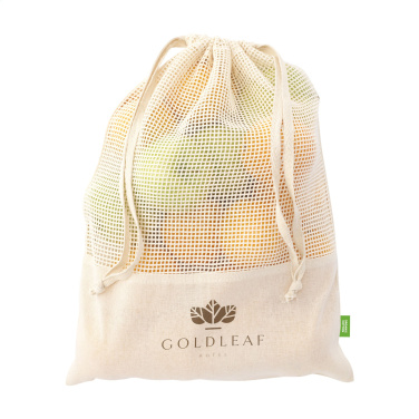 Logo trade corporate gift photo of: Natura Organic GOTS Mesh Bag (120 g/m²) fruit bag