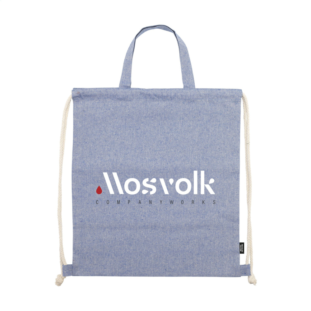 Logotrade promotional item picture of: GRS Recycled Cotton PromoBag Plus (180 g/m²) backpack