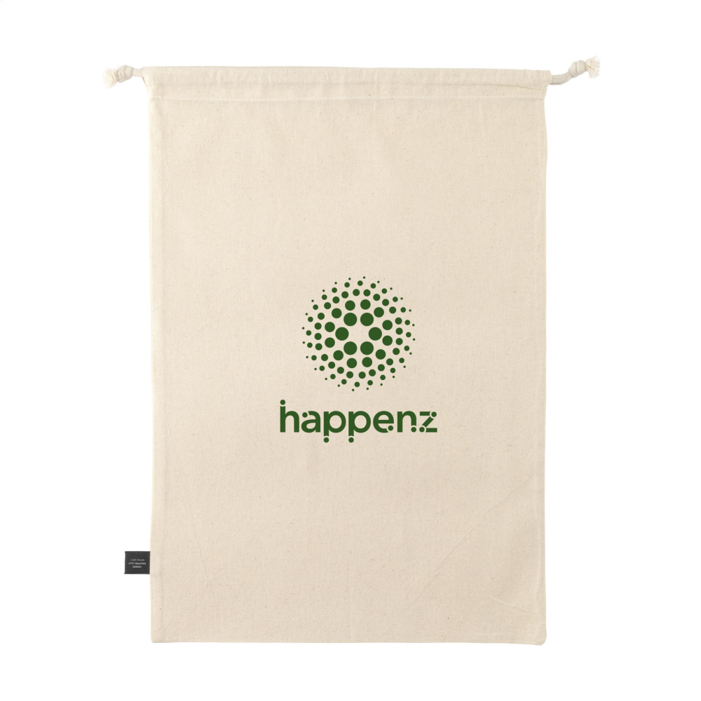 Logo trade promotional gifts image of: Gift Pouch Natural GRS Recycled Cotton (150 g/m²) L