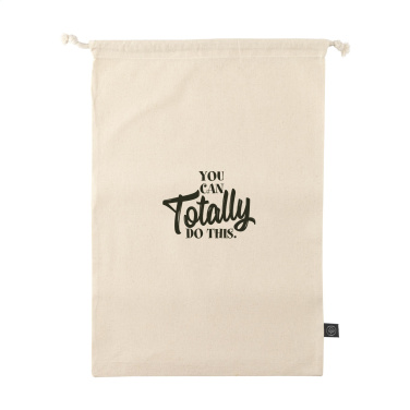 Logotrade promotional product image of: Gift Pouch Natural GRS Recycled Cotton (150 g/m²) L